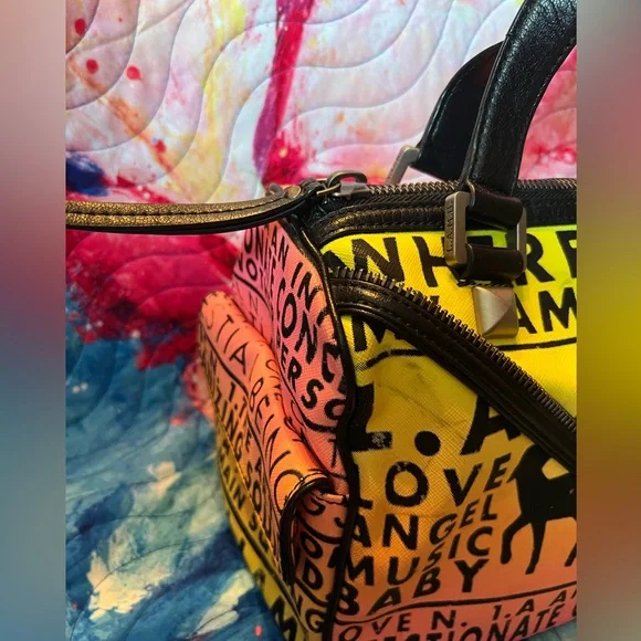 L.A.M.B. Yellow Pink satchel - Picture 4 of 10